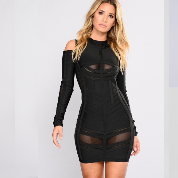 Dresses & Skirts - HOST PICK! Black Sheer Cutout  Bandage Dress